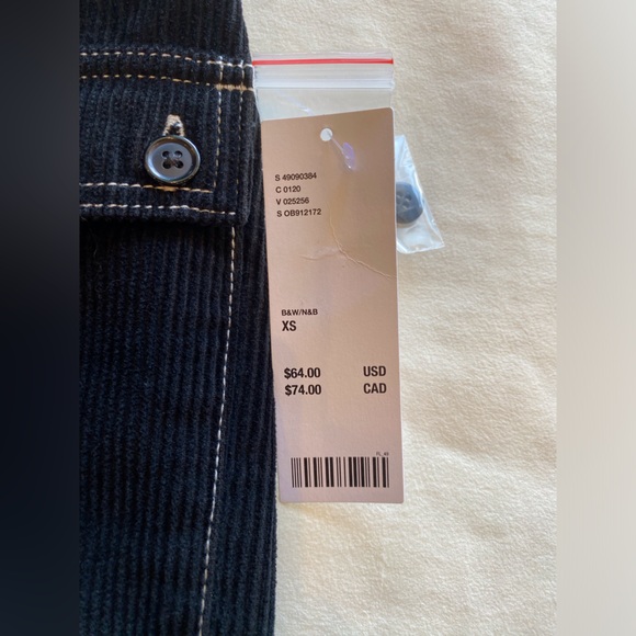 NWT Urban Outfitters BDG Black Corduroy Mini Skirt with White Stitching - Picture 4 of 4